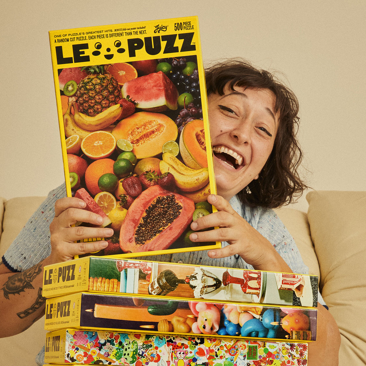 Juicy Puzzle | Le Puzz | 500 Pieces: different types of fruit Puzzle.